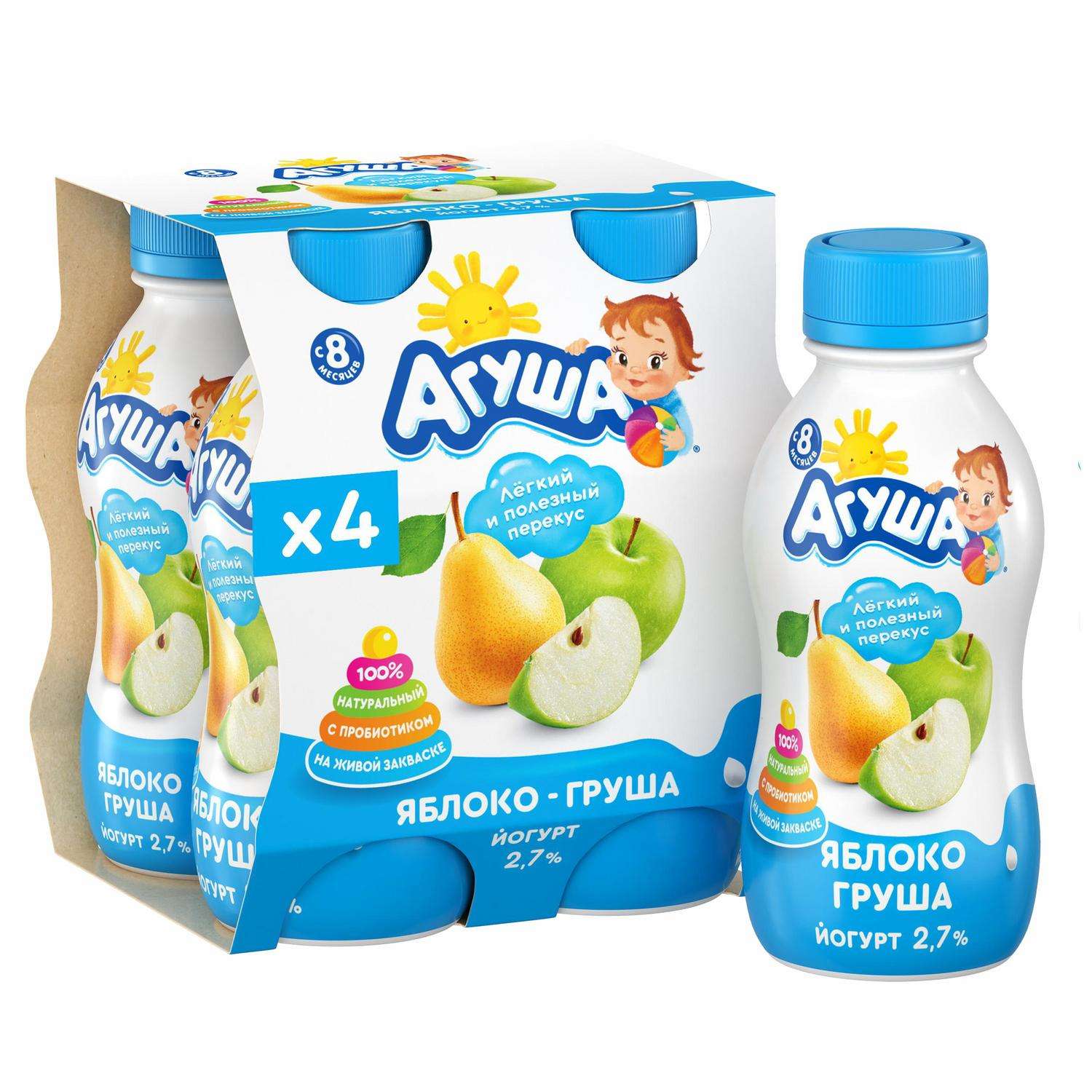 Йогурт питьевой Агуша 2.7% яблоко-груша 180г с 8месяцев - фото 5