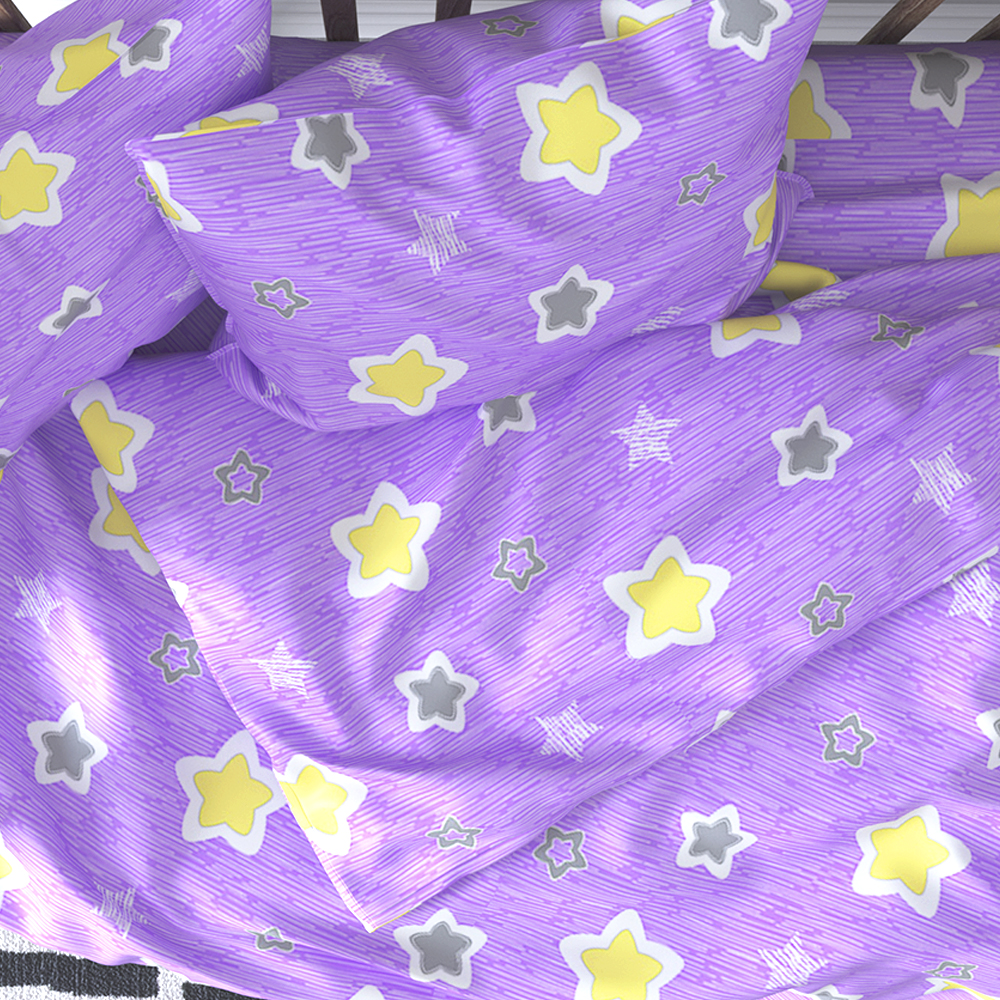 Комплект постельного белья Galtex детский звездочки фиолетовый - фото 3