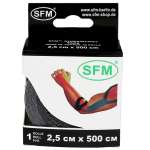 Кинезиотейп SFM Hospital Products SFM-Plaster на хлопковой основе 2.5см Х 500см черного цвета в диспенсере