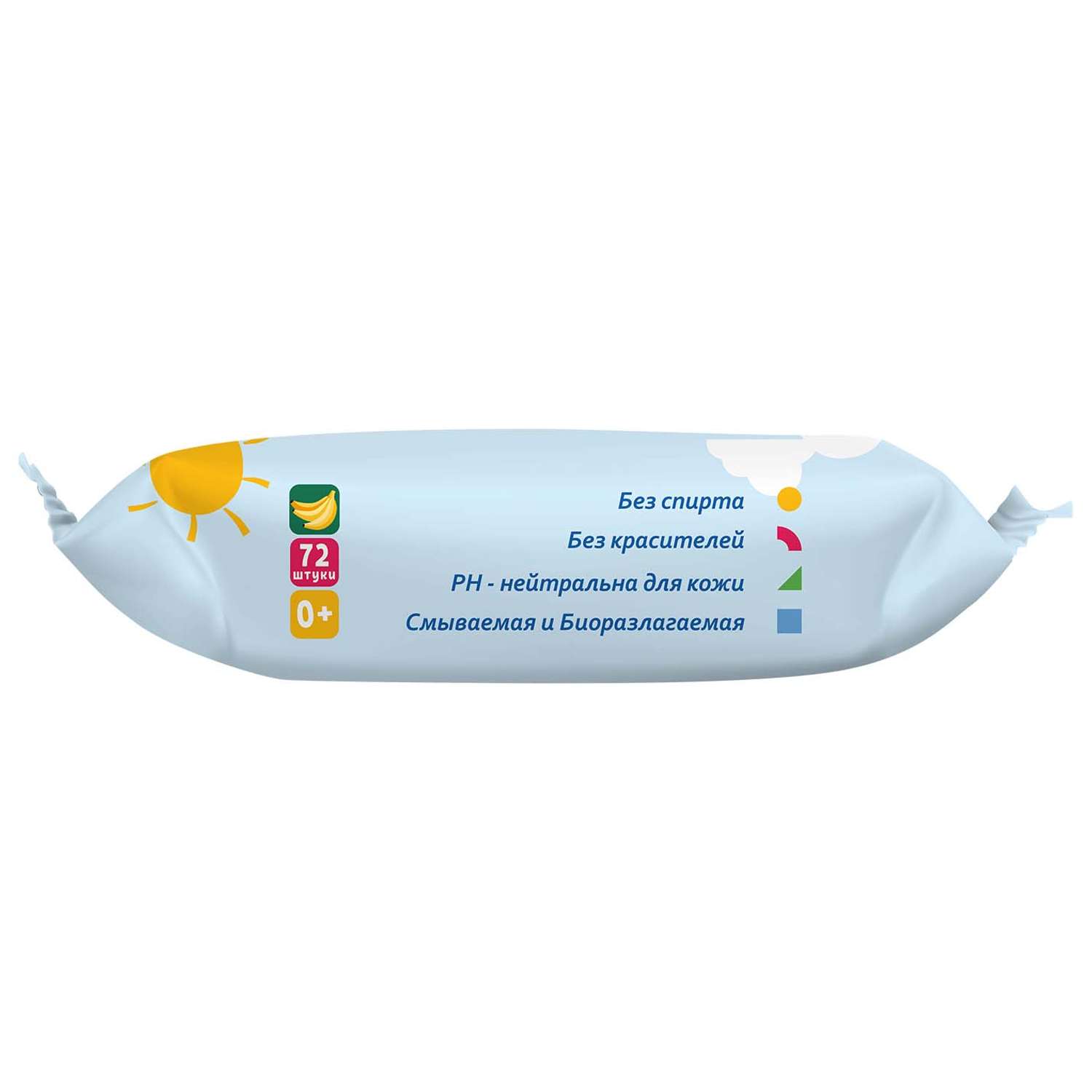 Детская туалетная бумага Свежая нота с ароматом Банана 6 упаковок по 72шт (432шт) - фото 9