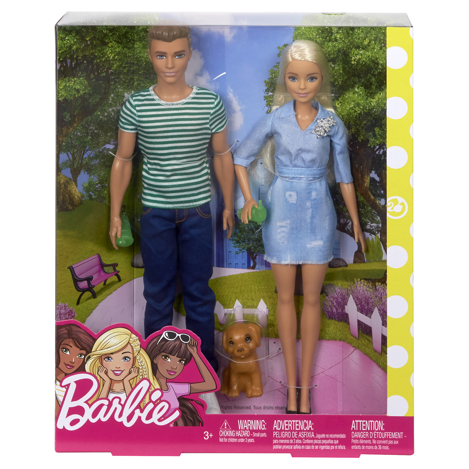 Набор игровой Barbie и Кен на прогулке со щенком FTB72 купить по цене 499 ₽  в интернет-магазине Детский мир