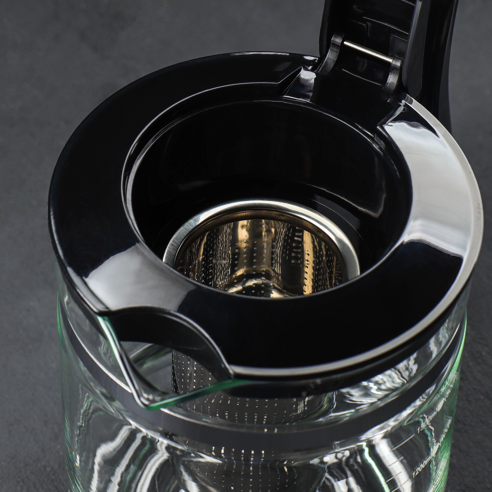 Заварочный чайник Sima-Land стеклянный «Кессель» 1.2 л с металлическим ситом цвет чёрный - фото 3