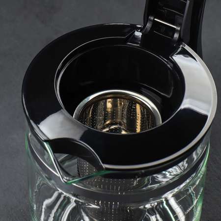 Заварочный чайник Sima-Land стеклянный «Кессель» 1.2 л с металлическим ситом цвет чёрный