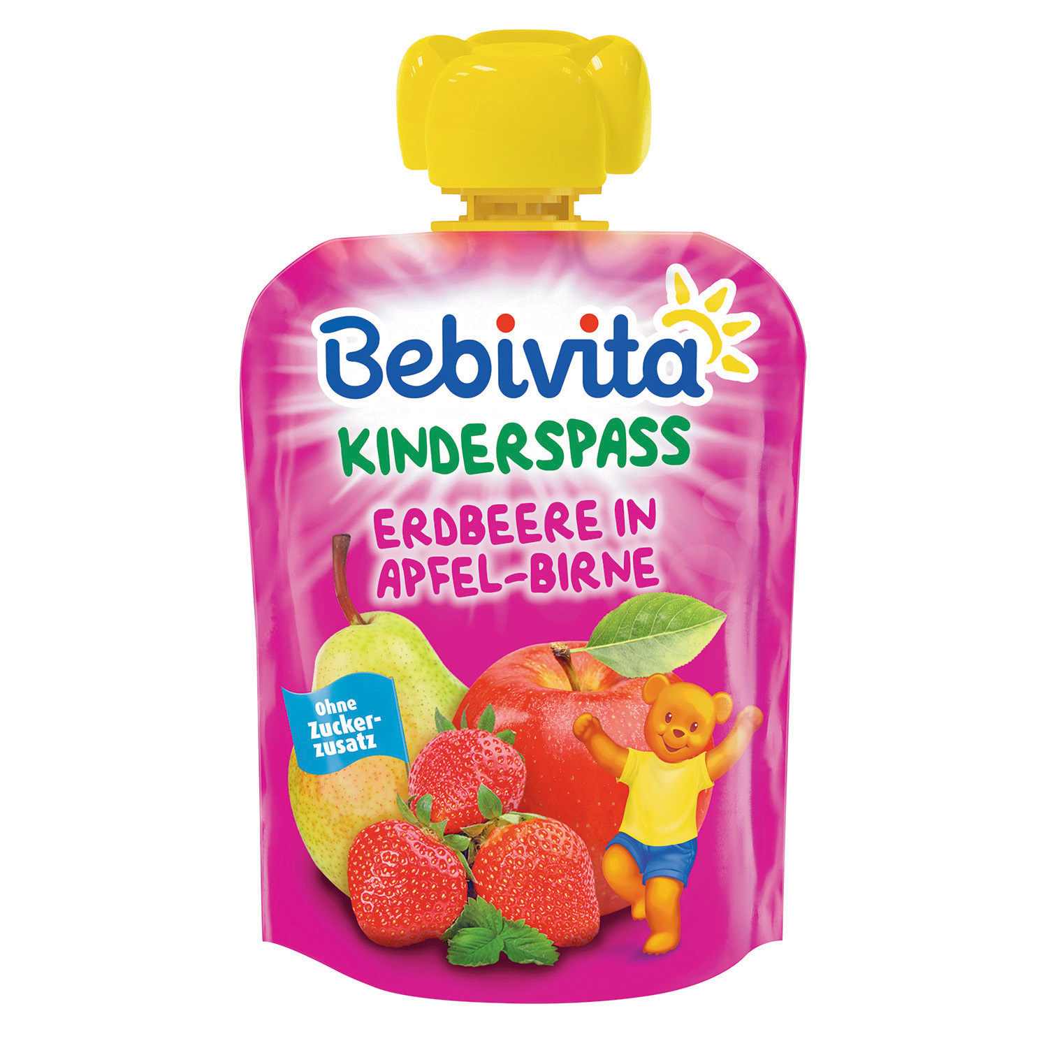 Пюре Bebivita яблоко-груша-клубника 90г с 6месяцев - фото 1