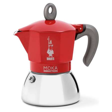 Гейзерная кофеварка BIALETTI Moka Induction красная 4 порции