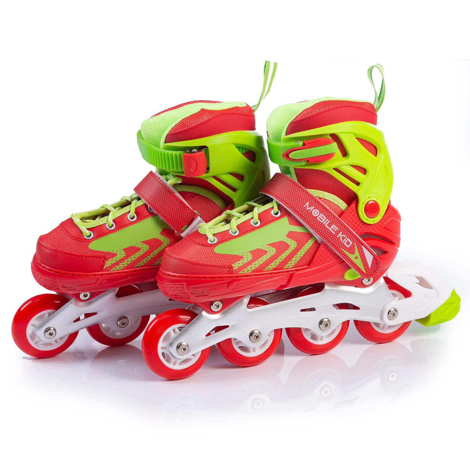 Коньки-ролики 2в1 Mobile Kid Uni Skate L red green - фото 2