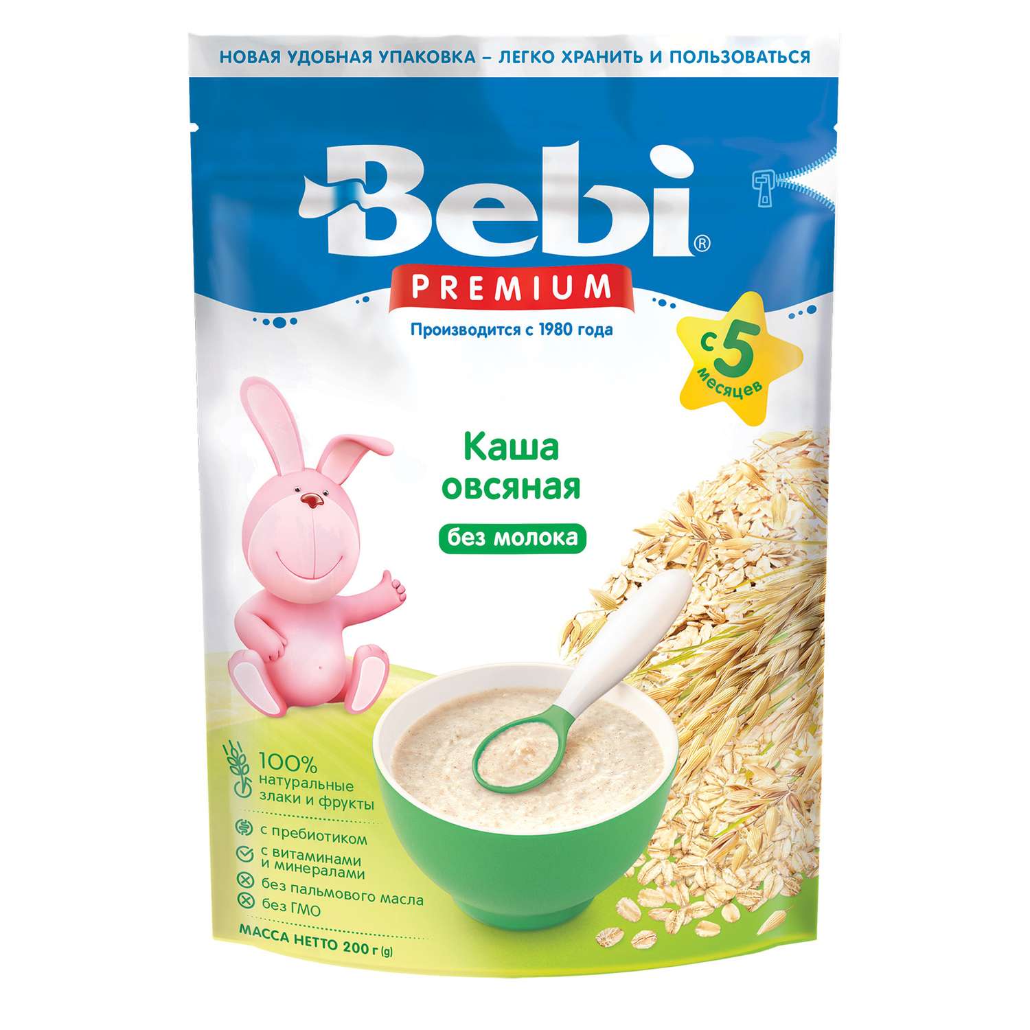 Каша безмолочная Bebi Premium овсяная 200г с 5месяцев - фото 1