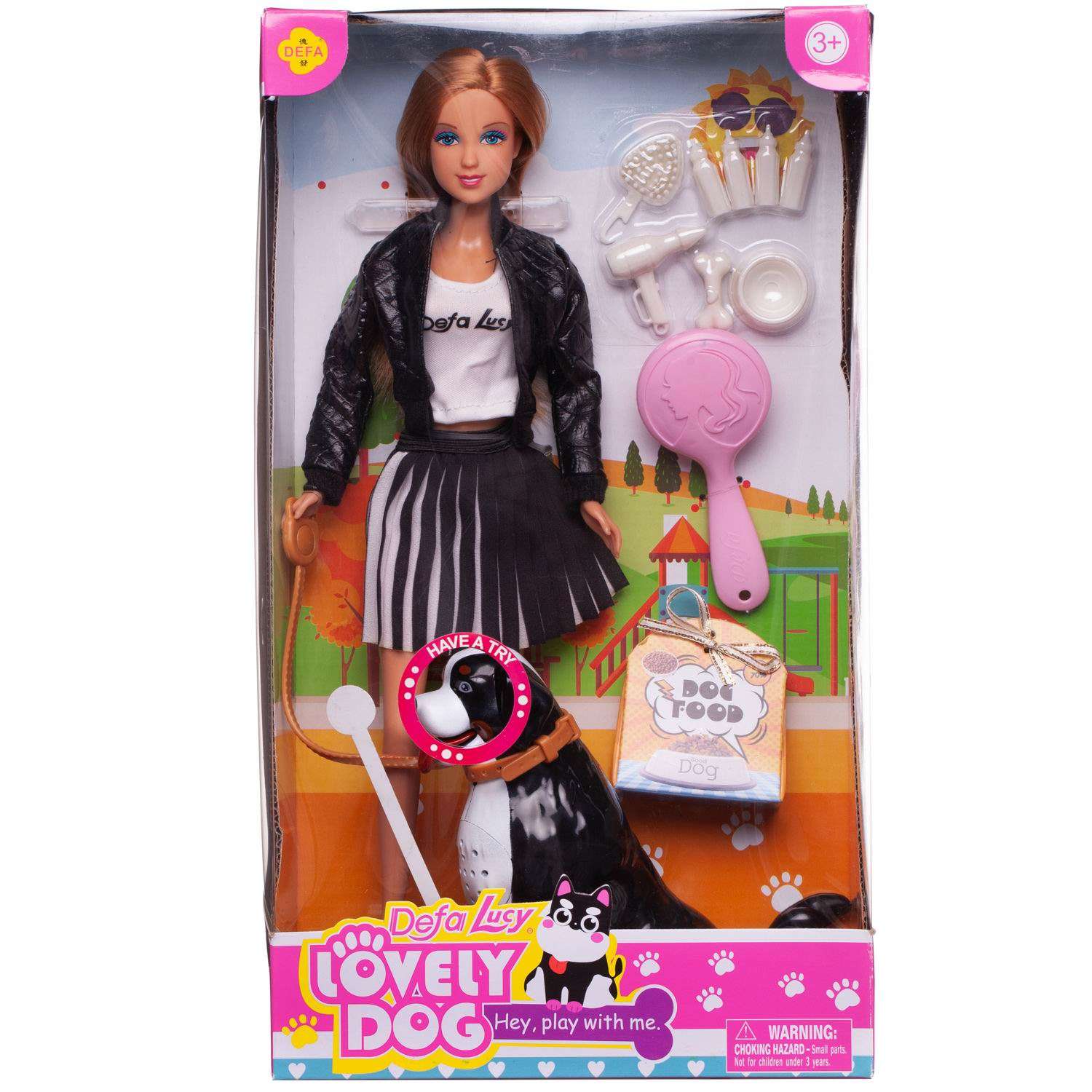 Игровой набор ABTOYS Кукла Defa Lucy с собакой 8428d/черная - фото 1