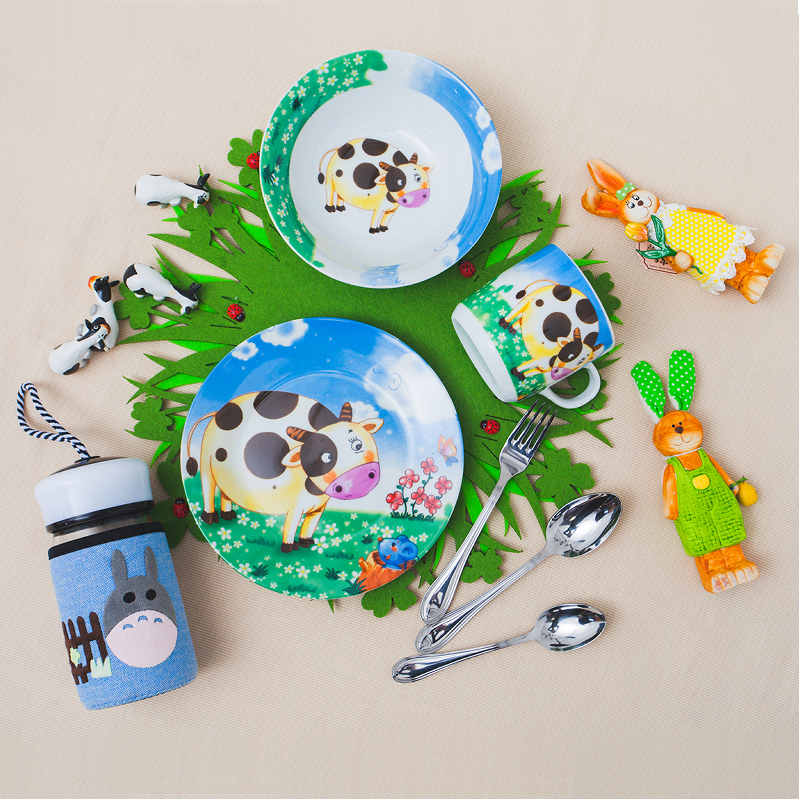 Набор детской посуды Доляна Гаврюша кружка миска тарелка - фото 7
