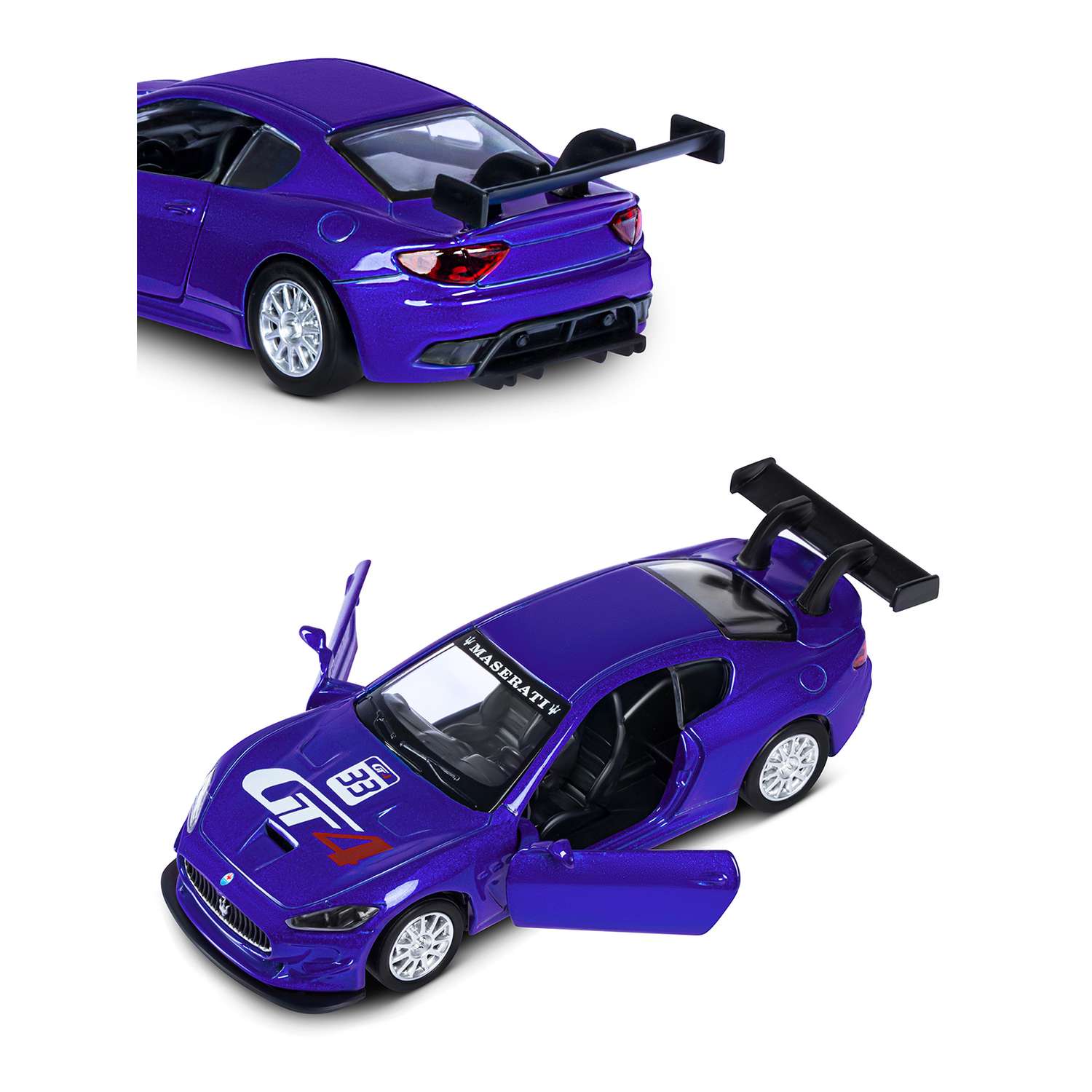 Машинка металлическая АВТОпанорама игрушка детская 1:43 Maserati Gran Turismo MC GT4 синий инерционная JB1200178 - фото 8