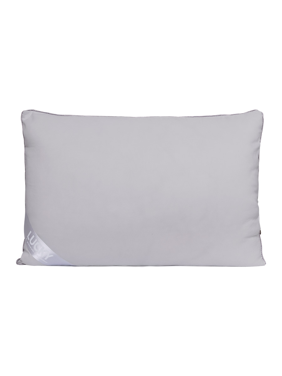 Подушка для сна LUCKY 48x70 см искусственный Лебяжий пух серый с серым кантом R000003 - фото 1