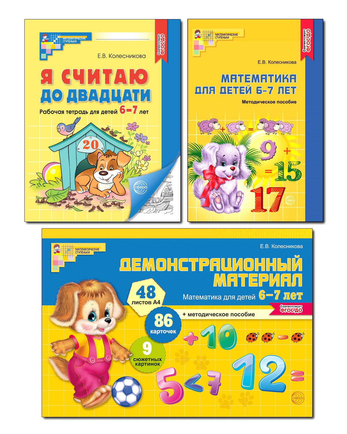 Набор книг ТЦ Сфера Математические ступеньки 6-7 лет №1