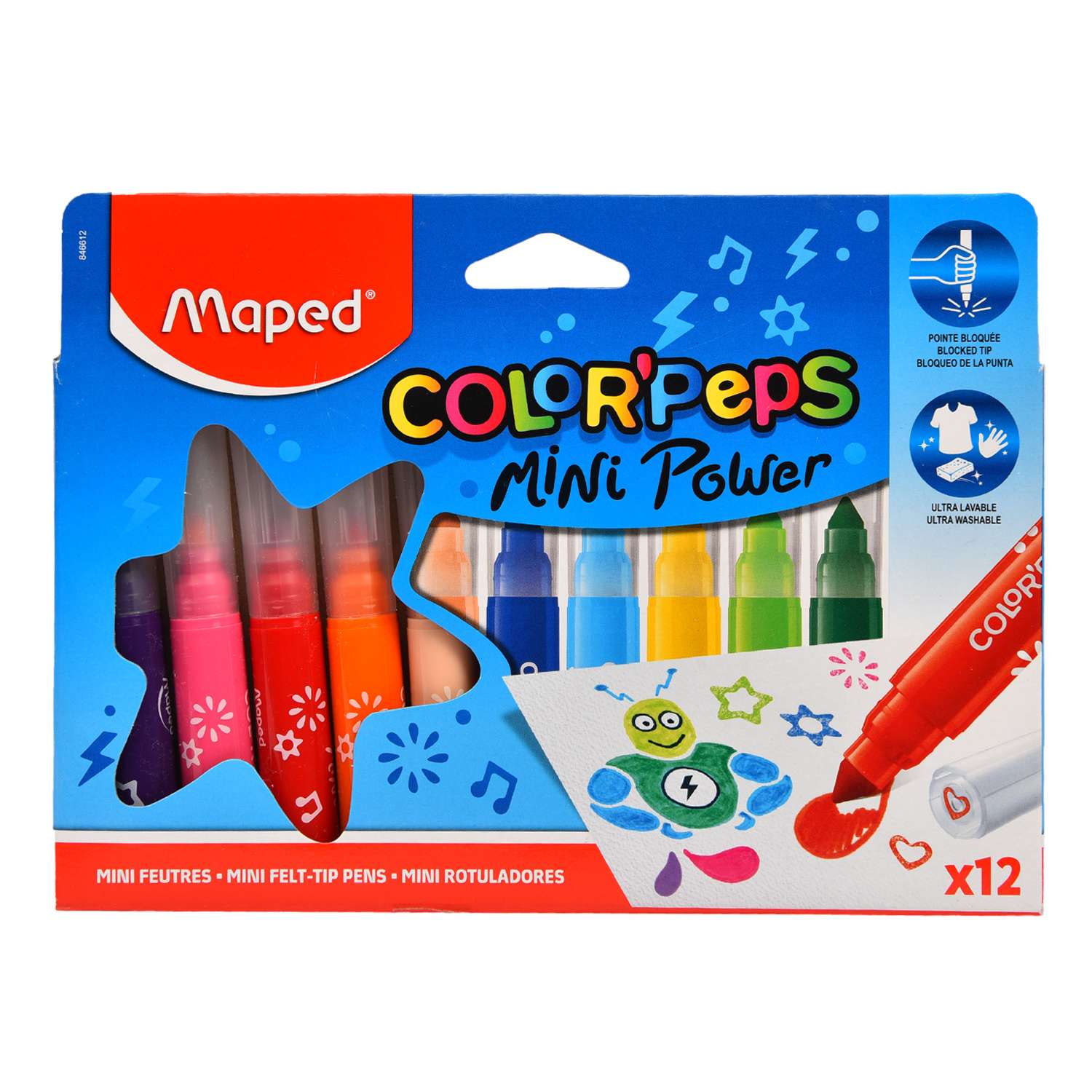 Фломастеры MAPED Color Peps Jumbo со штампами 12цветов 846612 - фото 1