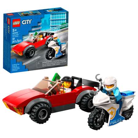 Конструктор детский LEGO City Погоня на полицейском мотоцикле 60392