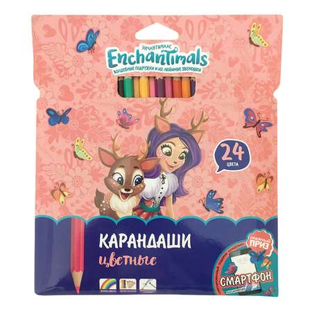 Карандаши цветные Barbie Enchantimals 24 цвета 0706278