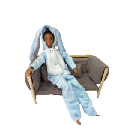 Одежда для куклы Барби Ani Raam Кигуруми зайка голубая