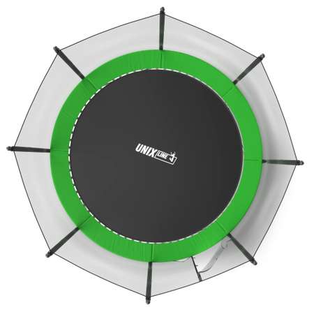 Батут каркасный Simple 12 ft UNIX line Green с внешней защитной сеткой общий диаметр 366 см до 150 кг