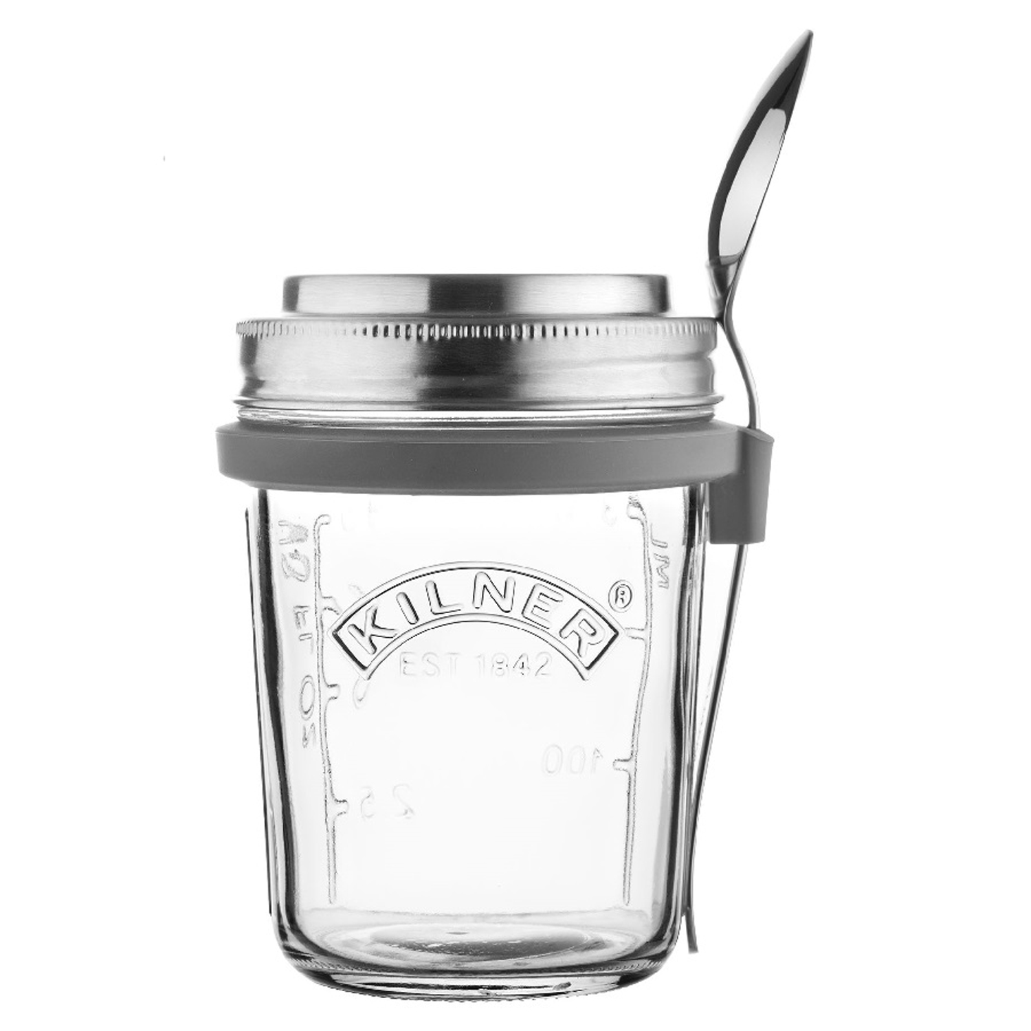 Банка Kilner с ложкой для завтрака с собой 0.35 л - фото 1