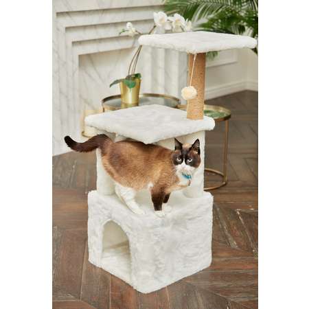 Домик для кошки с когтеточкой Pet БМФ Белый