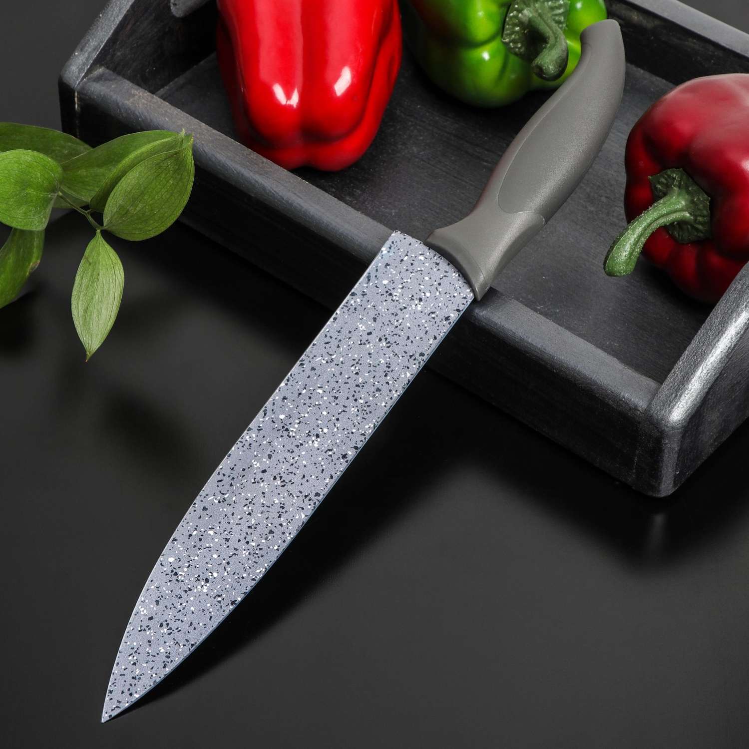 Нож Доляна с антиналипающим покрытием Гранит шеф - фото 3