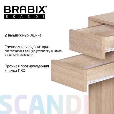 Стол Brabix Письменный компьютерный с 2 ящиками рабочий для школьника