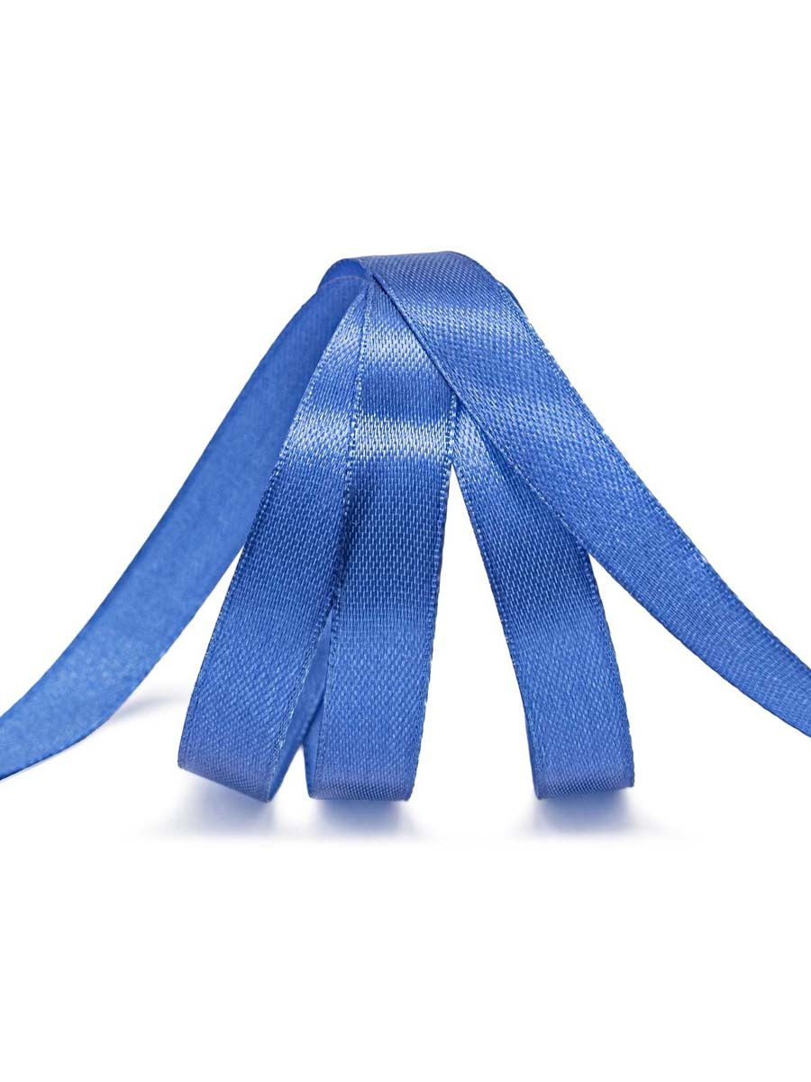 Лента Айрис атласная упаковочная флористическая 1.2 см 22.86 м 154 ярко - голубой - фото 3