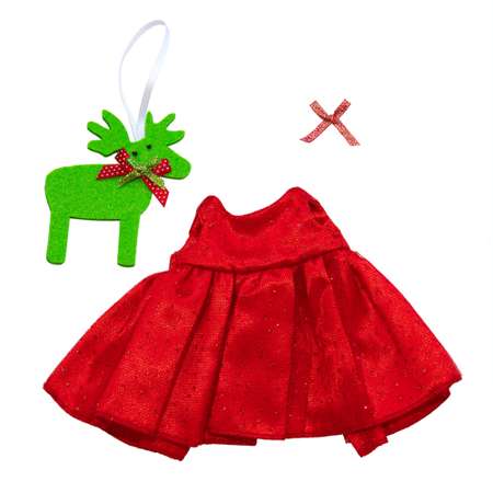 Одежда для кукол BUDI BASA Красное платье и игрушка-олень для Зайки Ми 15 см OSidX-427