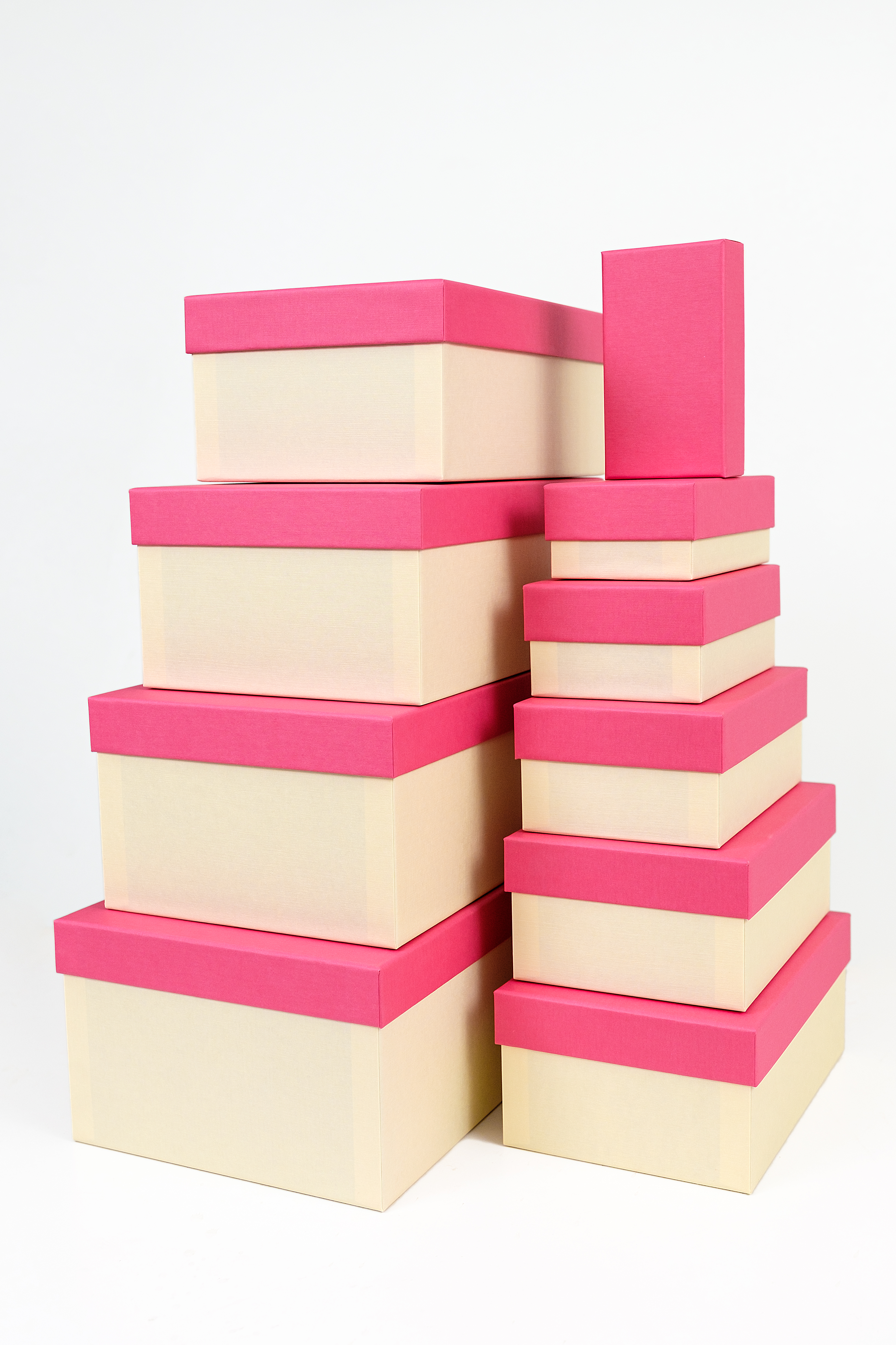 Набор подарочных коробок Cartonnage 10 в 1 Радуга розовый бежевый - фото 1