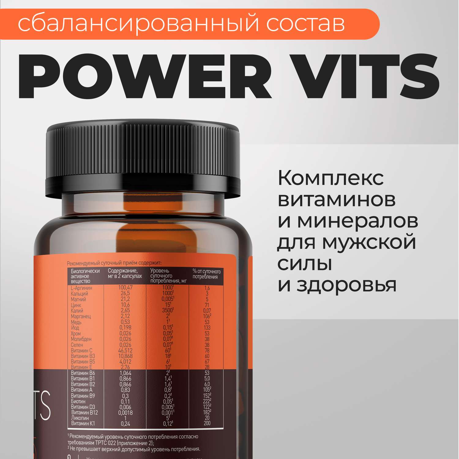 БАД Iverylab Мужской витаминно-минеральный комплекс для здоровья и функциональной поддержки Power Vits - фото 8