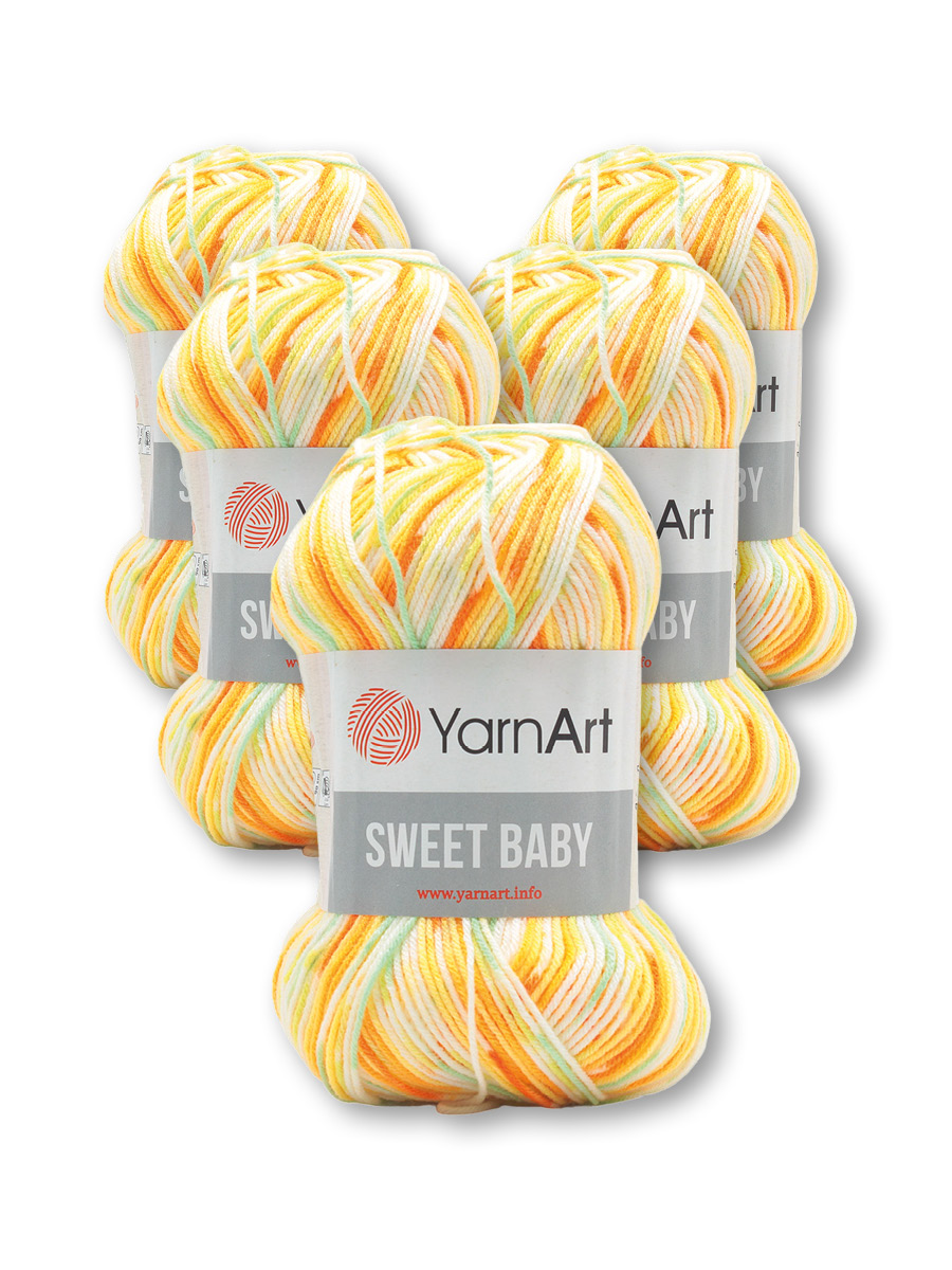 Пряжа для вязания YarnArt Sweet Baby 100 гр 300 м акрил тонкая детская 5 мотков цвет 902 - фото 1