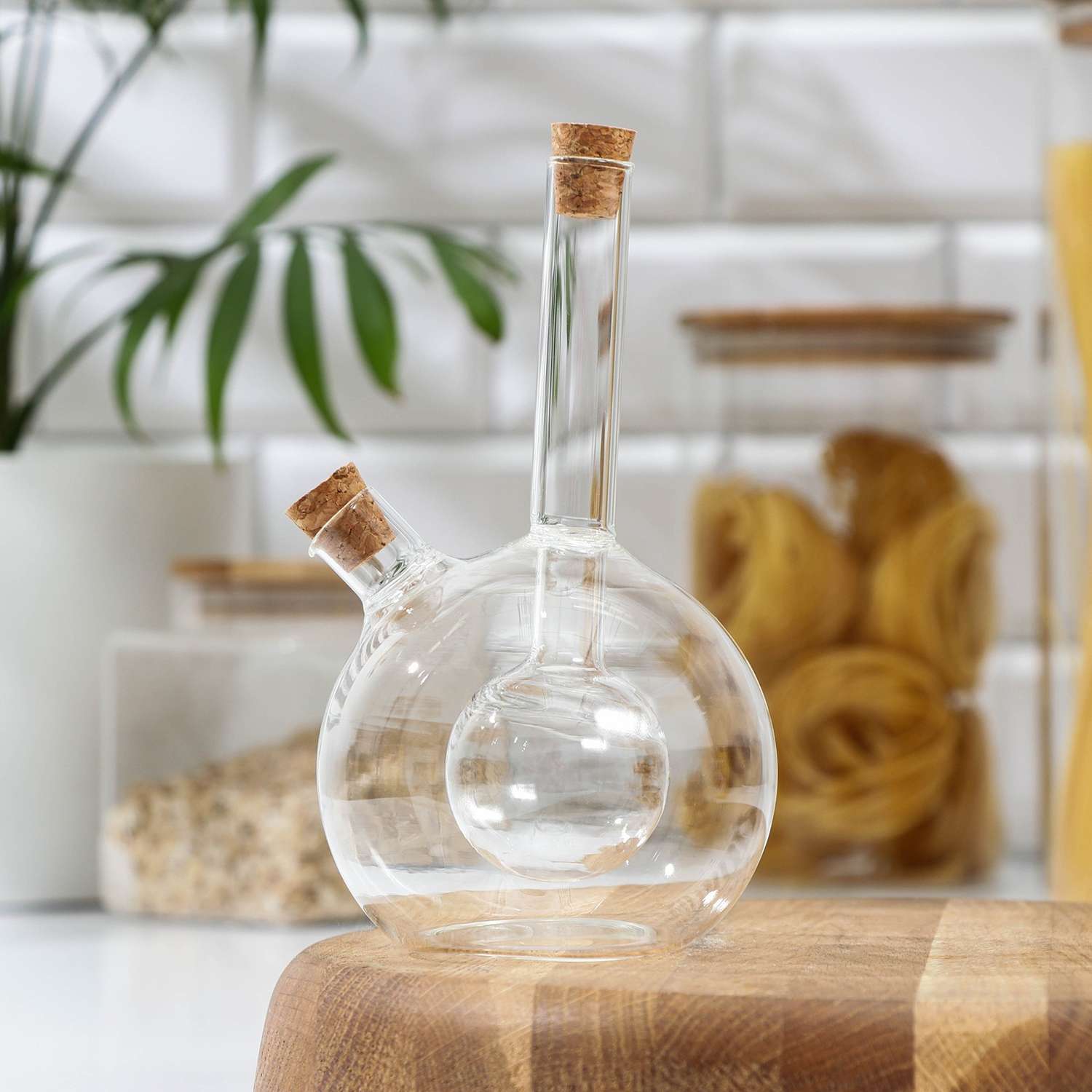 Бутыль Sima-Land стеклянная для соусов и масла 2 в 1 «Фьюжн. Пузырик» 400/100 мл 2 5×11×18 см - фото 4