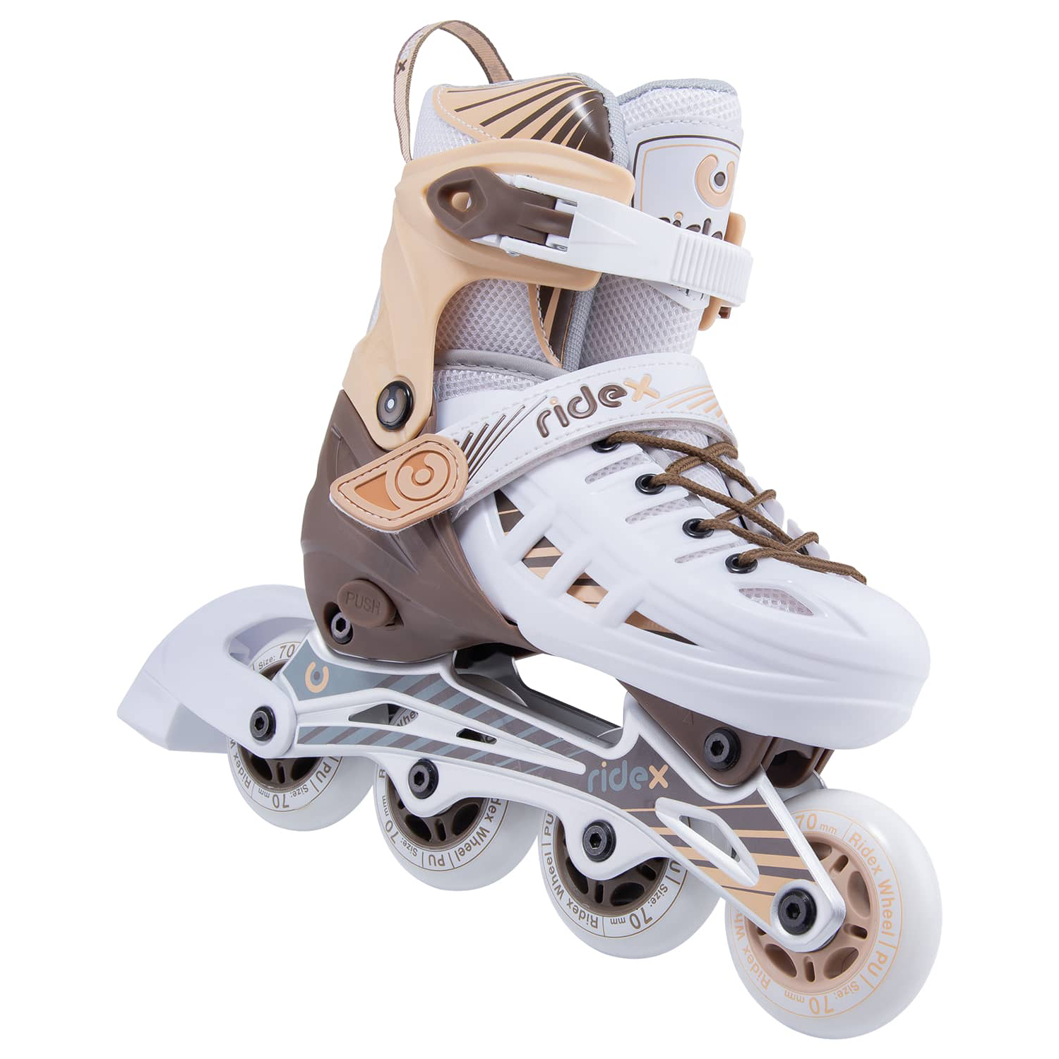 Ролики раздвижные RIDEX Inline skates Twist Brown plastic S - фото 1