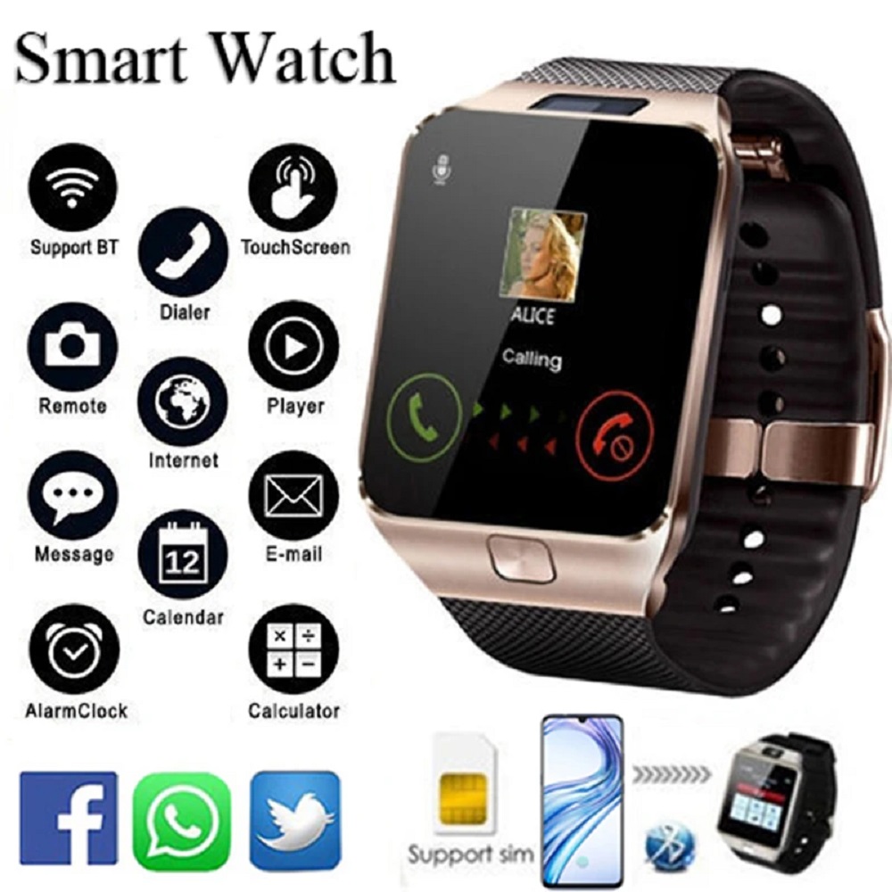 Смарт-часы золотые наручные CASTLELADY с камерой Smart Watch DZ 09 умные - фото 4