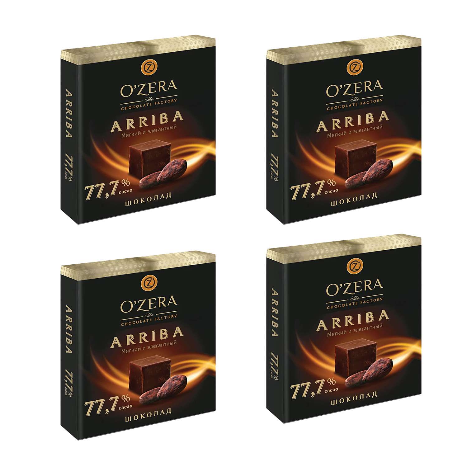 Шоколад OZera Arriba содержание какао 77.7% 90 г 4 шт - фото 1