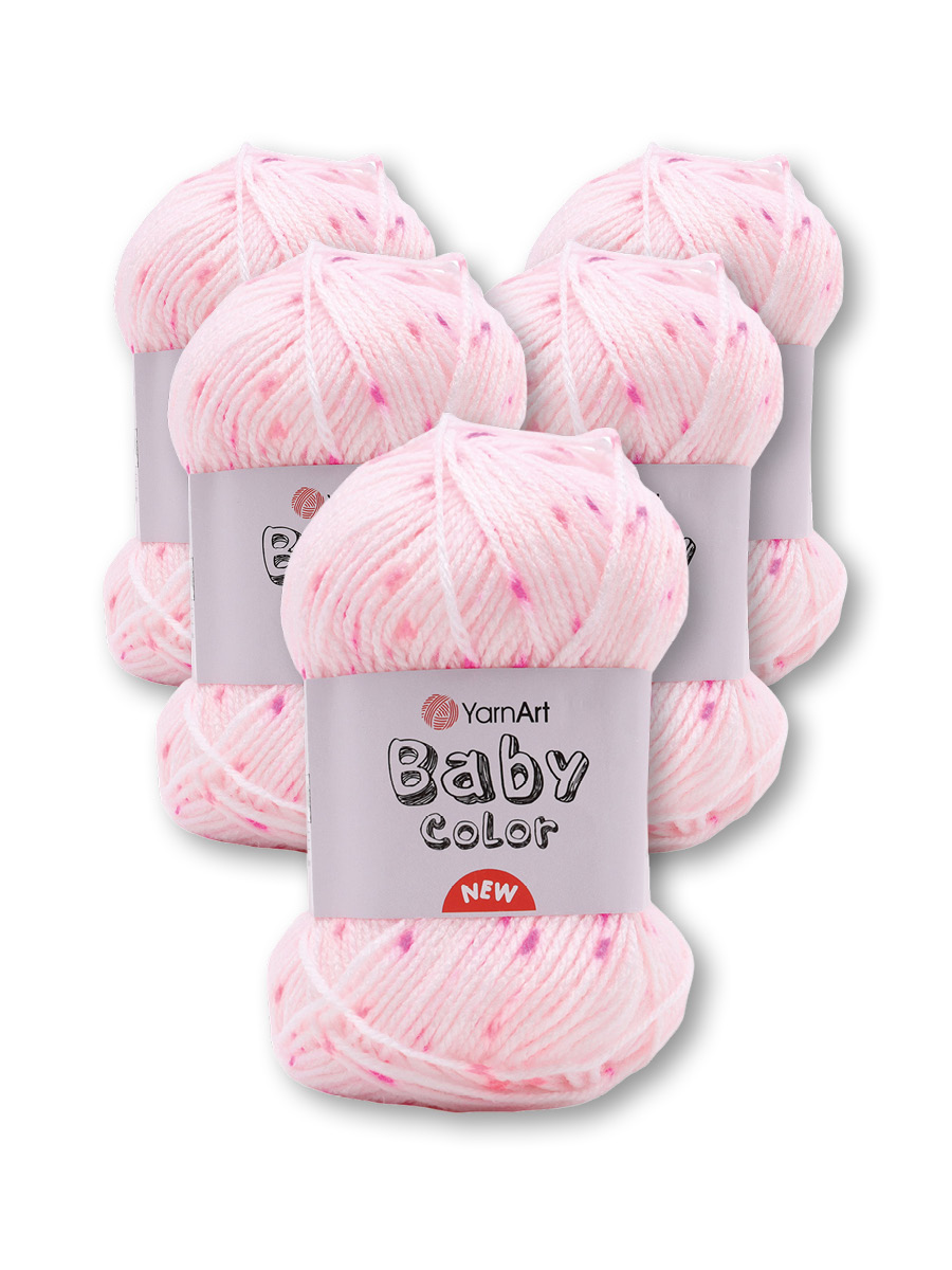 Пряжа для вязания YarnArt Baby color 50гр 150м акрил мягкая приятная 5 мотков 212 принт - фото 3