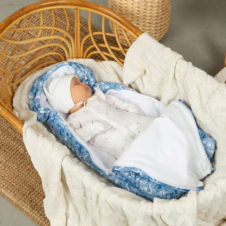 Конверт на выписку Чудо-чадо для новорожденного теплый флисовый «Chicky» голубой/игрушки
