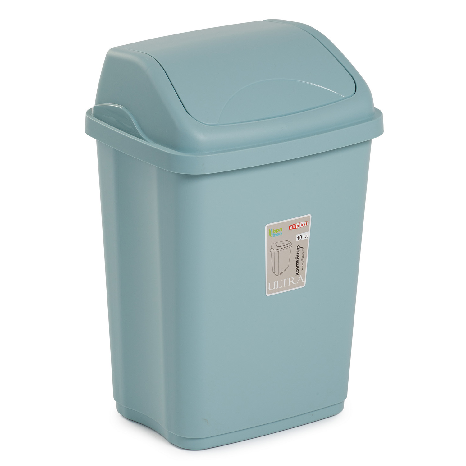 Контейнер elfplast Ultra для мусора 10 л 25.5х20.5х37.5 см голубой - фото 3