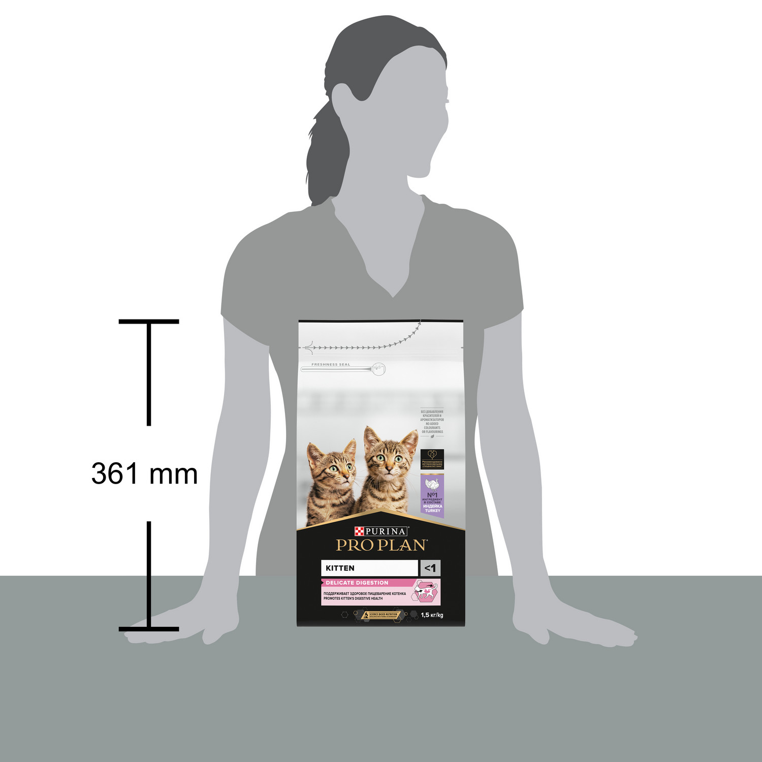Корм сухой для котят PRO PLAN 1.5кг с индейкой при чувствительном пищеварении - фото 16