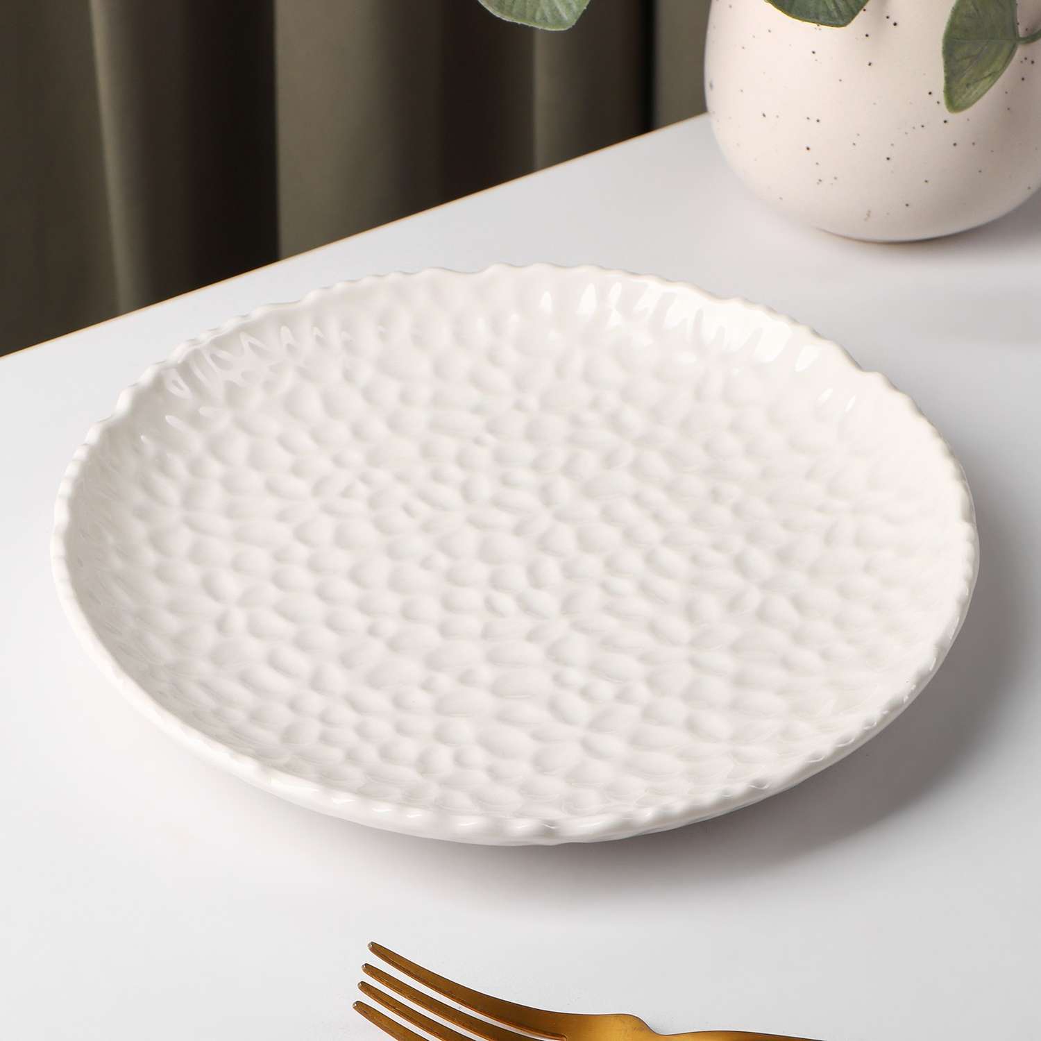 Тарелка Sima-Land керамическая десертная «Воздушность» d=20 5 см цвет белый - фото 2