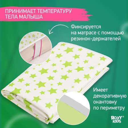 Клеенка подкладная ROXY-KIDS с резинками-держателями 68х100см