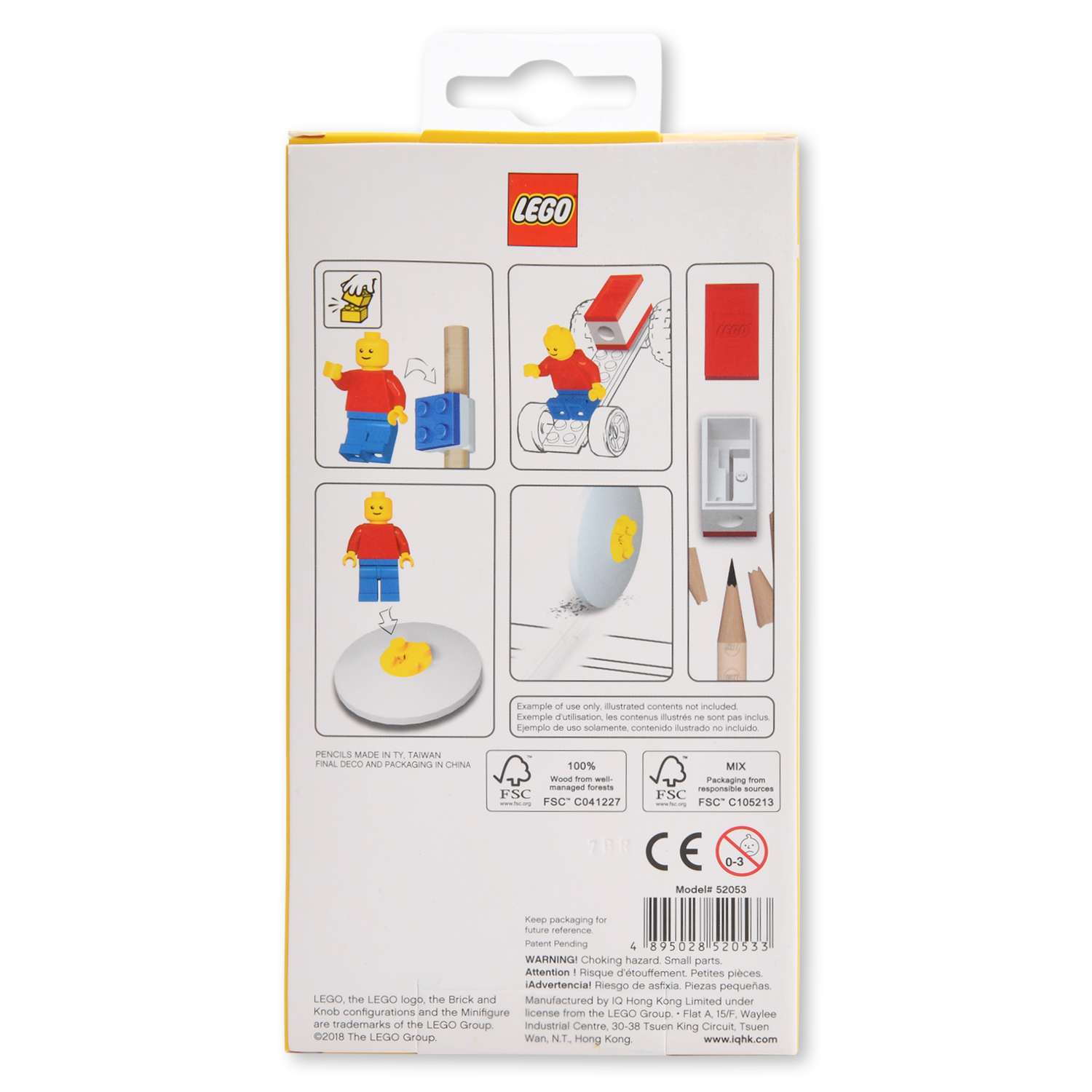 Карандаши чернографитные LEGO 4шт+ластик точилка минифигура 52053 - фото 9