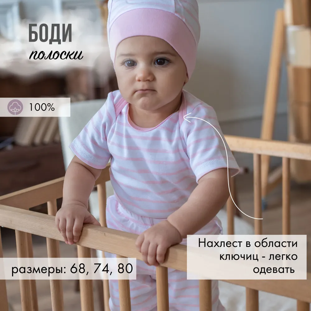 Боди LeeLuckBaby B3224-68-80 - фото 2