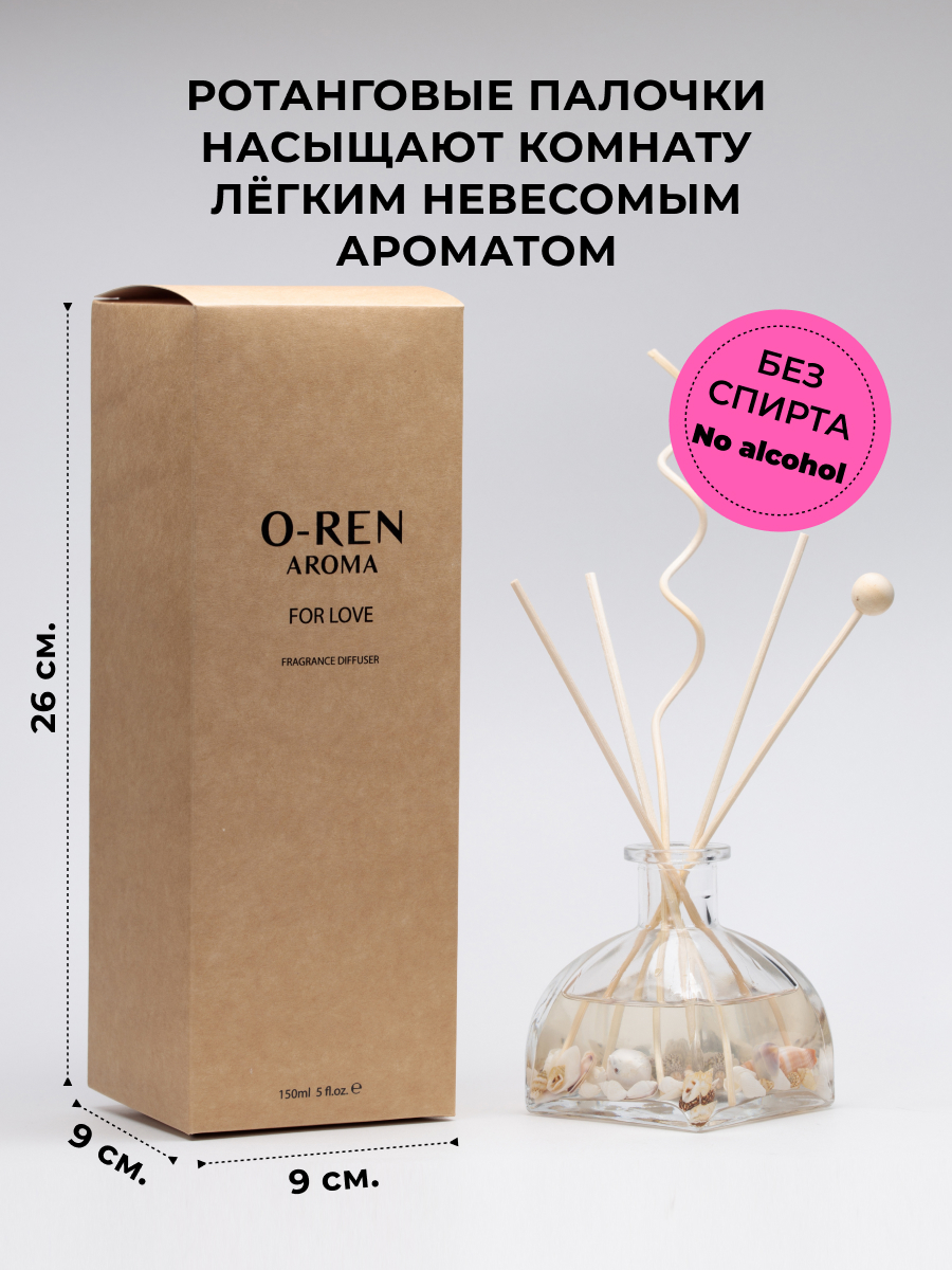 Ароматический диффузор O-REN AROMA RADIANT BEAUTY магнолия грейпфрут огурец ландыш фиалка яблоко 150 мл - фото 4