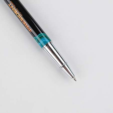 Ручка металлическая Mr. PRESIDENT PUTIN TEAM с колпачком «Природа лучший художник РОССИИ». Фурнитура серебро. 1.0 мм