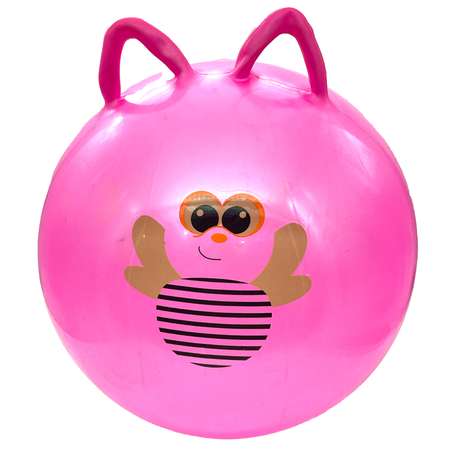 Мяч прыгун с ушками 45 см Bolalar розовый