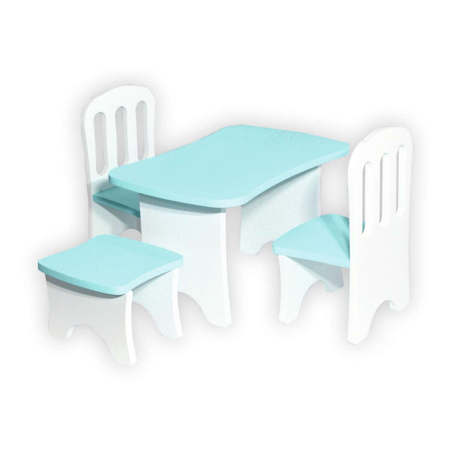 Набор деревянной мебели ViromToys для кукол голубой Мд0021 - фото 1