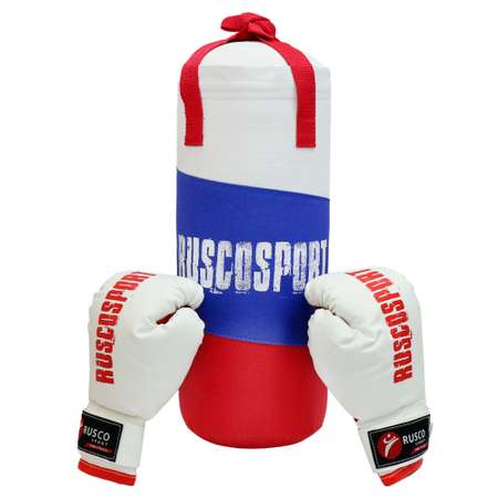 Набор для бокса RuscoSport красный 6OZ триколор