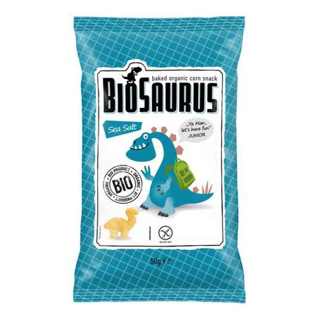 Снеки Biosaurus органические кукурузные с морской солью 50г