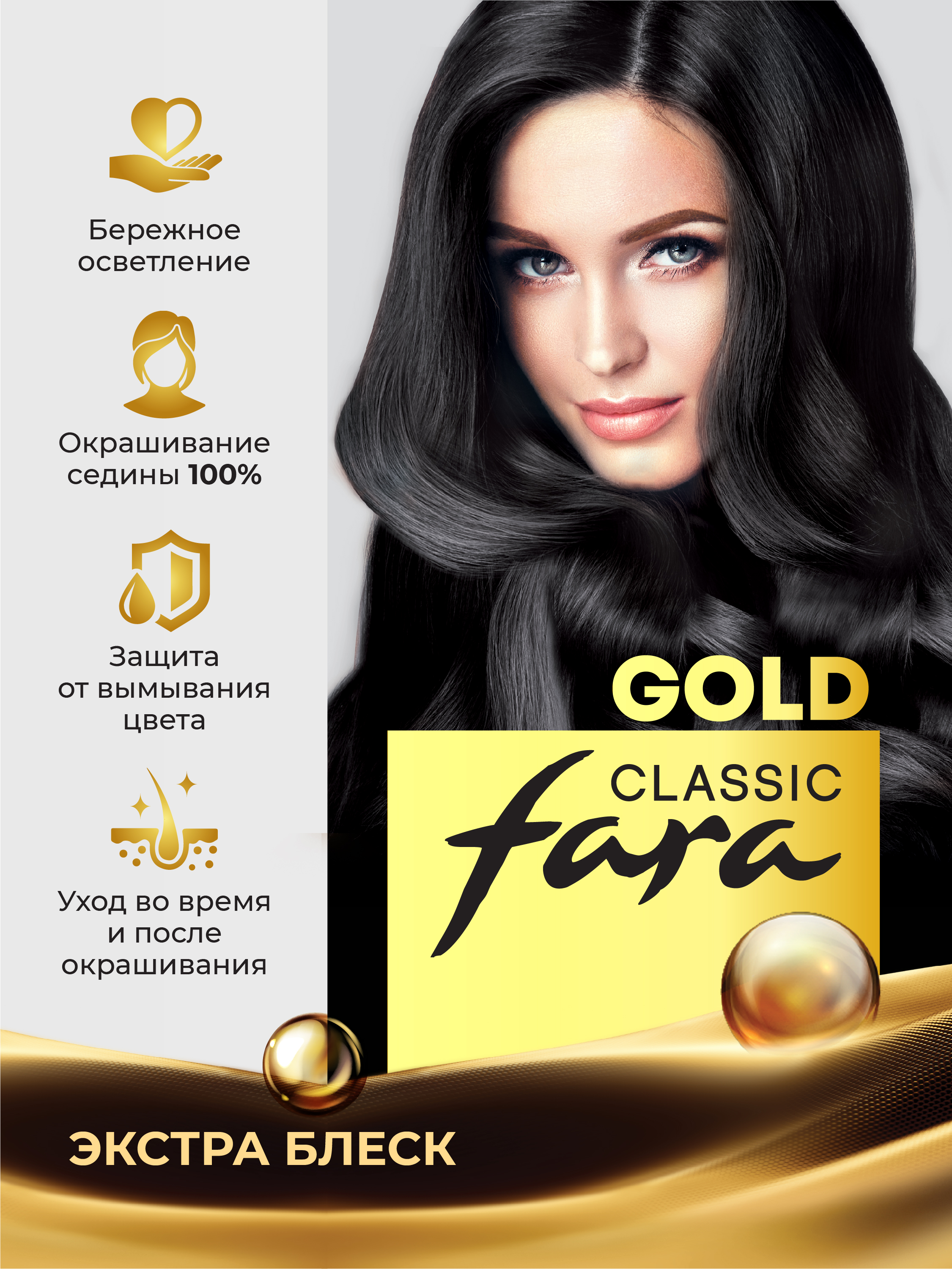 Краска для волос FARA стойкая Classic Gold 501 черный 2.0 - фото 1