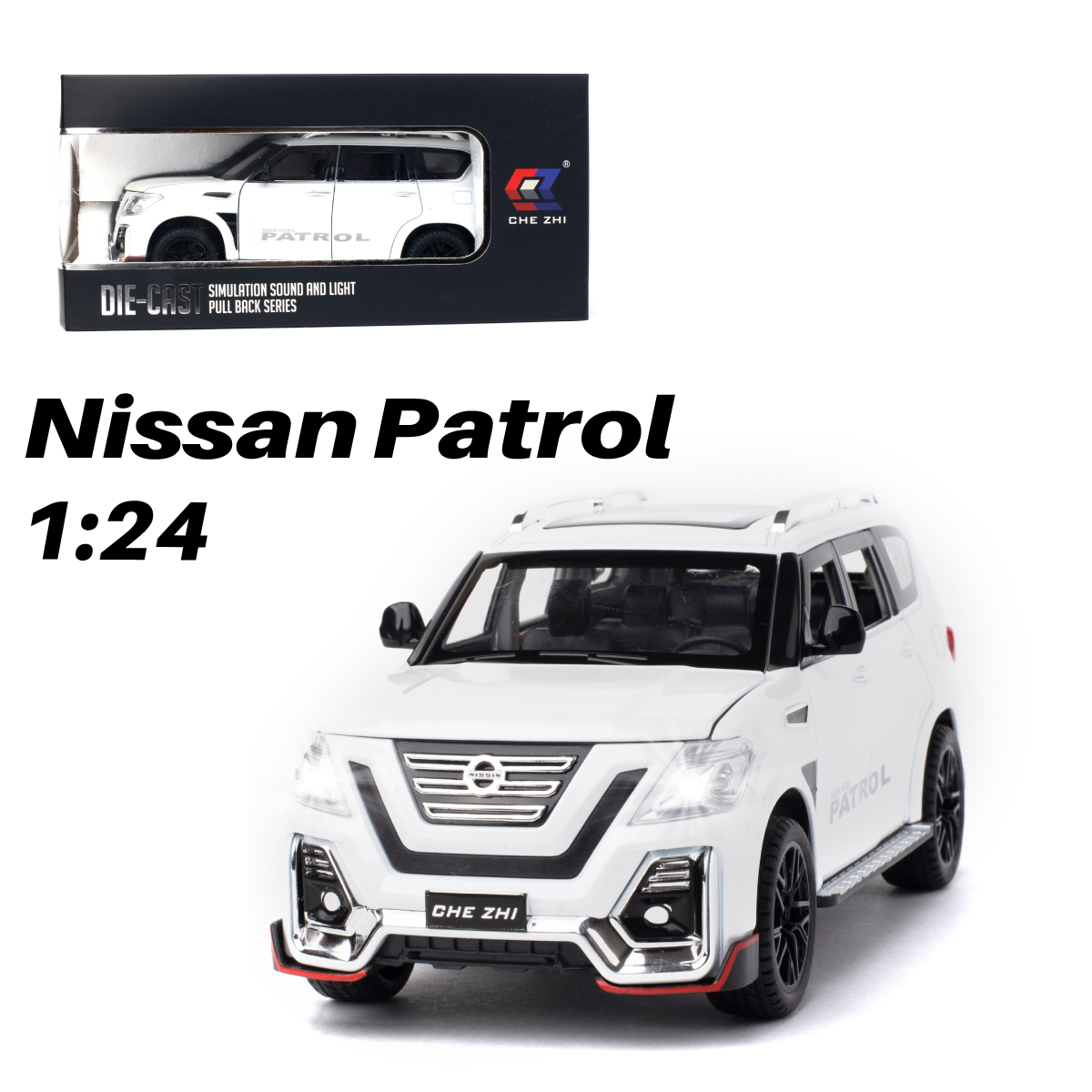 Автомобиль Che Zhi Nissan 1:24 инерционный CZ136w - фото 1